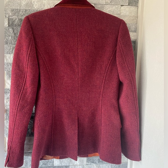 Women VON DORNBERG MUNICH NWT 3 Button Italian Tweed Blazer-Burgundy Red-36, US6 - Picture 7 of 12